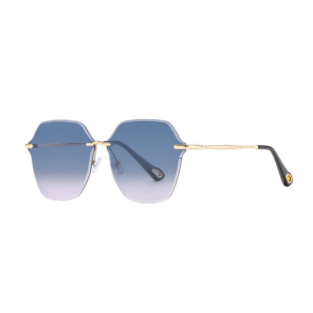 

Vintage Frameless Sunglasses Men Women Uv400 Polarized For Sun Protection And Fashion GreenPink