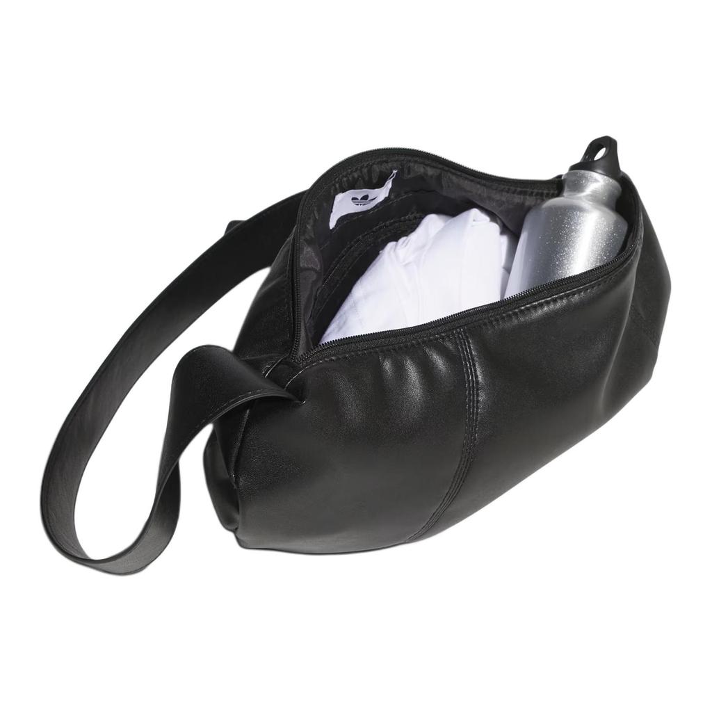 Adidas Originals Adjustable Shoulder Strap Zipper Closure Nylon Hobo Bag Women bags Black KQ5548