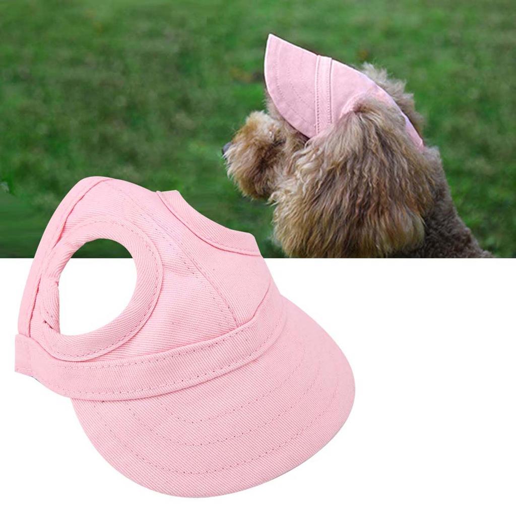 Pet Dog Cat Baseball Outdoor Sunbonnet Stripe Travel Sport Hat (Pink S)
