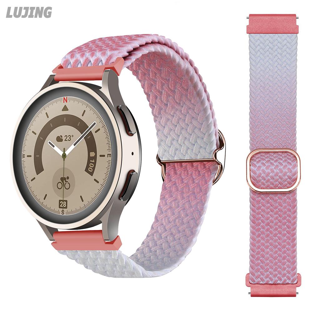 LUJING Braided Solo Loop Strap for Samsung Galaxy Watch 4/5/3/classic/active 2 22/20mm Bracelet Huawei/Amazfit Gtr/GTS 4-3-pro-2e Band