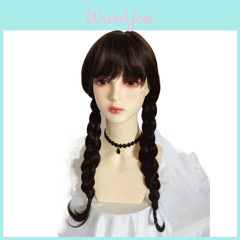 Halloween Wednesday Addams The Addams Family Hair Weaving Girl Wig