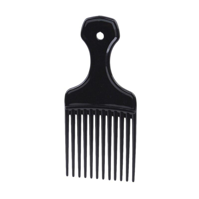 1Pc Wide Teeth Brush Pick Comb Fork Hairbrush Insert Hair Pick Comb Plastic Gear Comb for Curly Hair Styling Tools