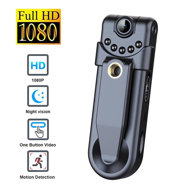 -1080p Camera With Back Clip Portable Digital Video Recorder Police Body Cam Infrared Night Vision Small Bike Camcorder
