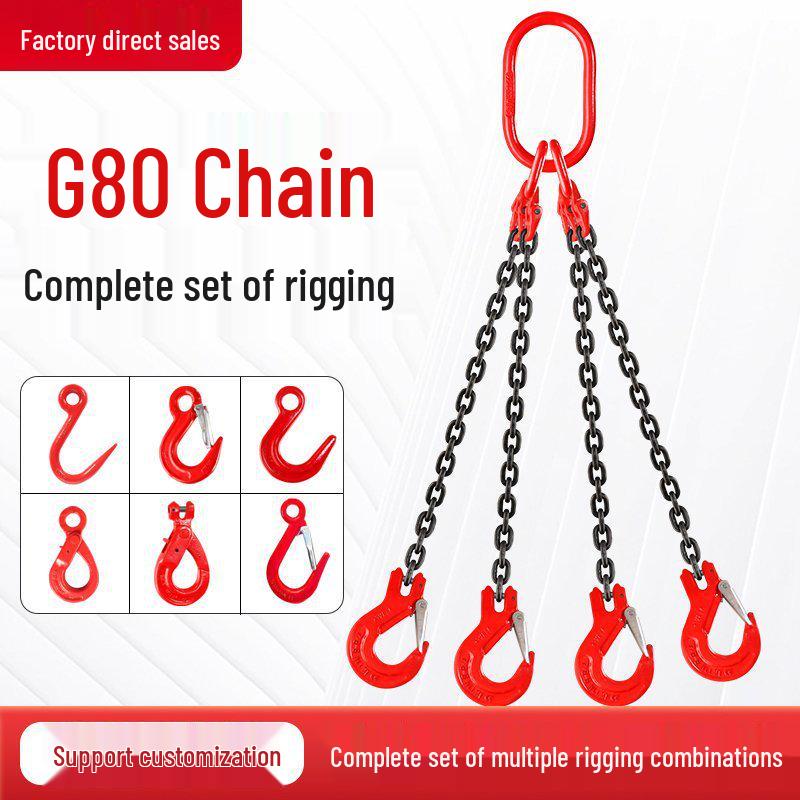 Multi-Hook Manganese Steel Chain Sling for Cranes & Forklifts
