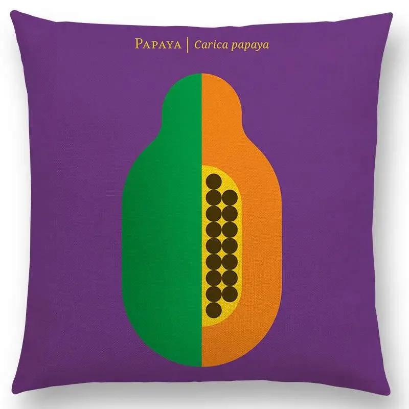 Urocze Owoce Warzywa Poszewka na Poduszkę Cytryna Ananas Awokado Jeżyna Cebula Burak Ogórek Poszewka na Poduszkę Ozdobną na Sofę