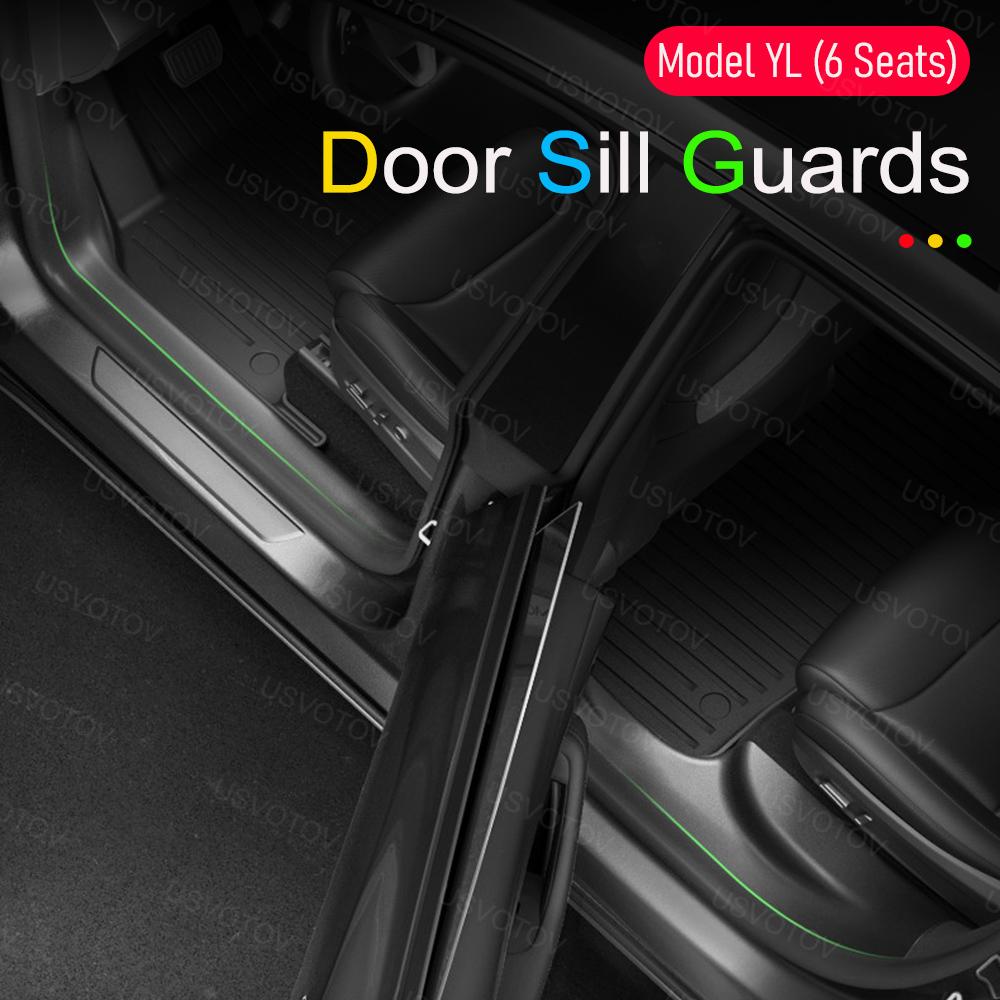 Door Sill Protector for Tesla Model YL Y L 2026 Accessories Anti-Kick Door Sill Guards Seat Slide Rail Pad Trunk Side Cover Mats