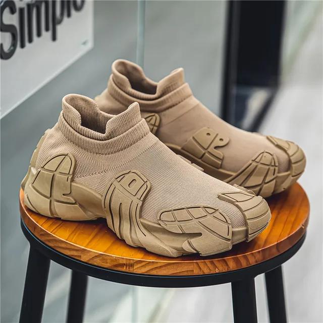 Fashion Socks Men's Shoes 2024 Summer New Casual Soft Soled Sports Shoes Large Size Shoes Men's Foot Pedal Breathable Dad Shoes