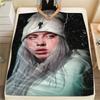 1 Stück Billie Eilish Print Flanelldecke, Hohe Qualität, Bequem für alle Jahreszeiten, Heimdekoration, Wärme und Komfort, Perfekt für Weihnachtsgeschenke