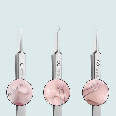 Pinça de cravos ultrafina para espinhas, removedor de cravos, agulha para acne, limpador profundo de cravos, ferramenta para cuidados com a pele do rosto