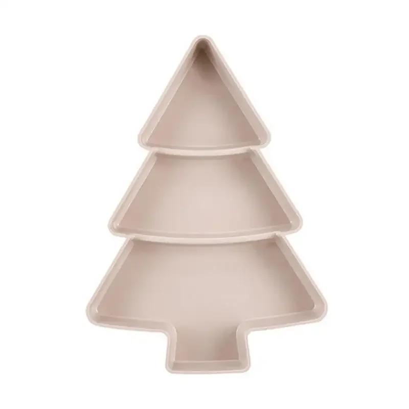 Christmas Tree Shape Living Room Candy Snacks Nuts Seeds Dry Fruits Plastic Plate Dishes Bowl Breakfast Plates Tray Tableware