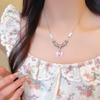 Direct Sales Tassel Ice Crystal Butterfly Necklace Women's Sweet Cool Babes Neck Chain Design Sense Niche Collarbone Chain Women