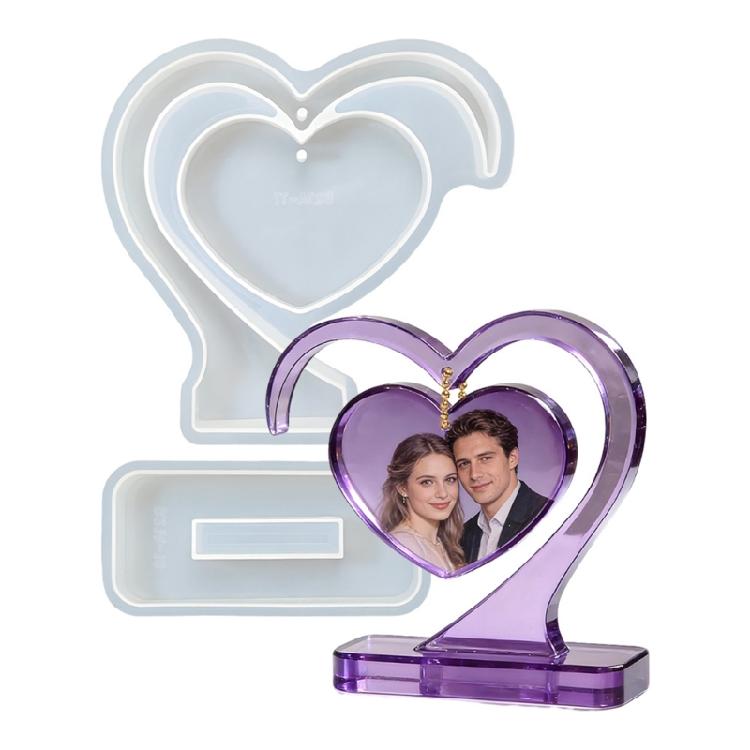 Photo Frame Resin Mold Heart Silicone Mold for Epoxy Resin Picture Frame Molds for Resin Casting Art Crafts Home Decors