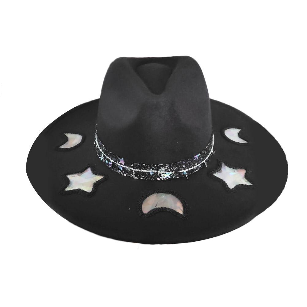 Beach Cowboy Suncatcher Cowgirl Straw Prism Hat Vintage Summer Jazz Cap Woven Sun Hat for Music Festival Party