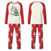 Christmas Print Family Matching Pajama Set with Long Sleeve Round Neck Top and Pants for Parents and Kids