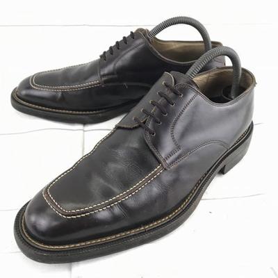 Made In Italy Two Boots New York Genuine Leather U Tip Non Slip Sole Shoes Size 27.0cm Black(USED)