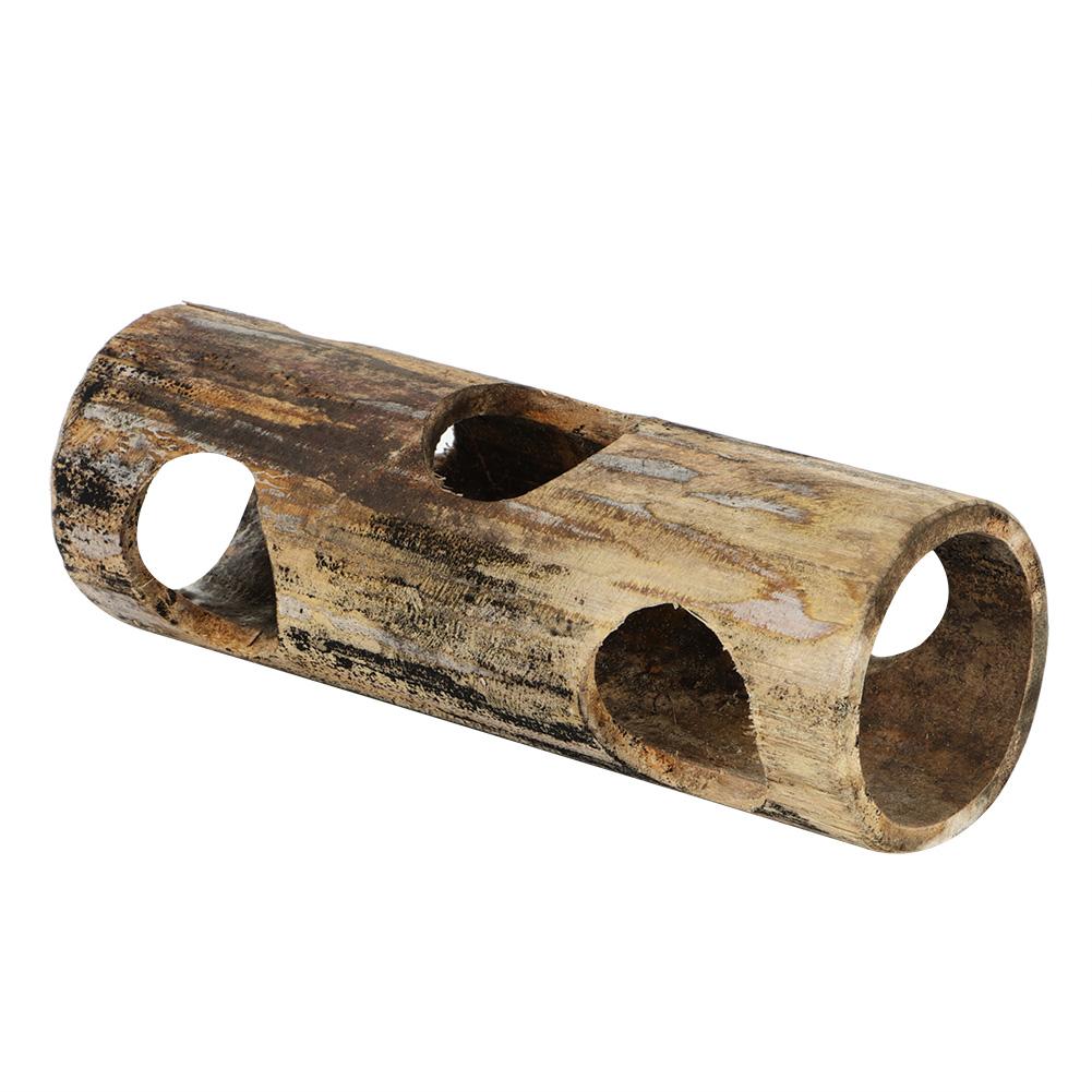 Pet Hamster Bamboo Tunnel Tube Shape Toy for Playing Tooth Grinding(M)