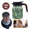 1000ml/800ml Retro Floral Teekessel Edelstahl Isolierte Teekanne mit Sieb Tee Warmhaltekanne mit Holzgriff