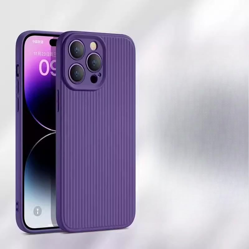 Corrugated Liquid Silicone Suitable for IPhone15 Mobile Phone Case Skin Feeling Apple 14 Anti-fall 13 ProMax Protective Case