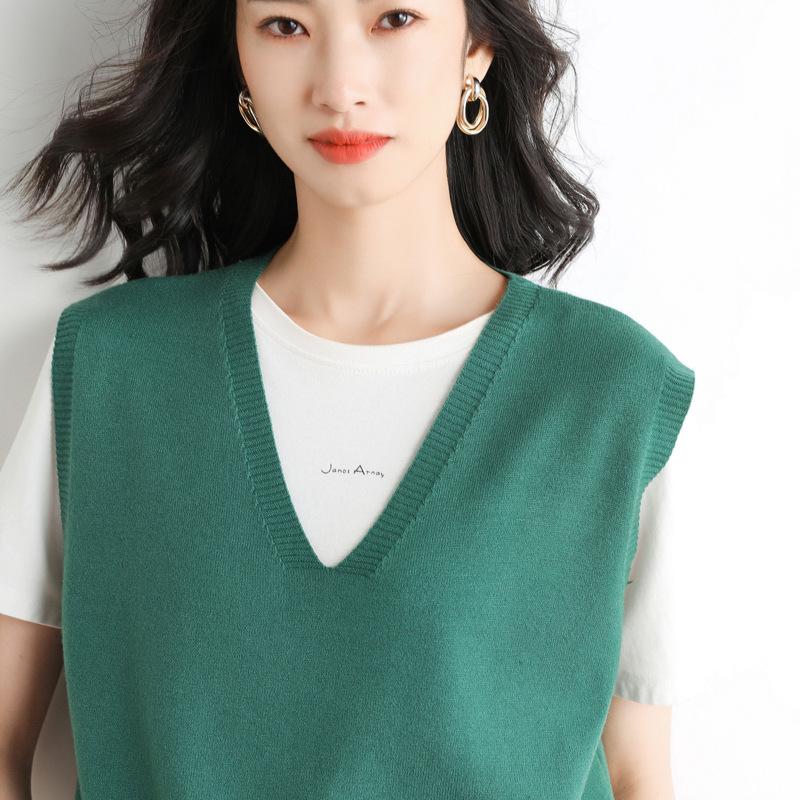 

Без воротника однотонный шерстяной вискозный трикотажный хлопковый жилет с капюшоном коричневого цвета для женщин XL зелёный