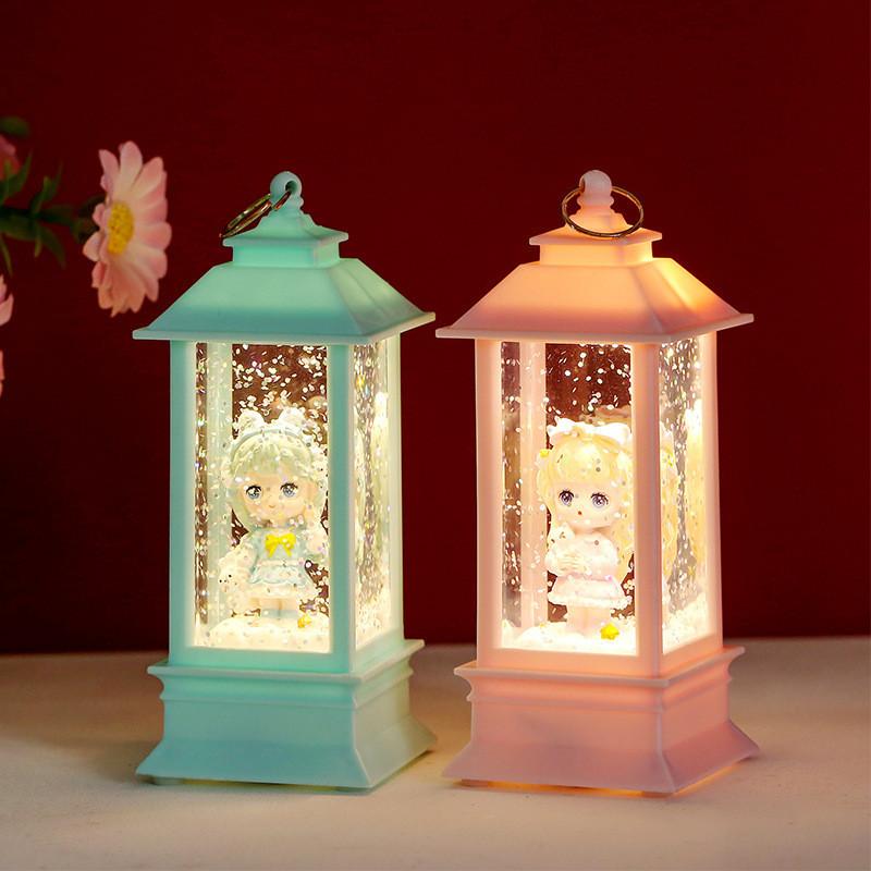 Battery Lamp Night Powered Fourcolor Sweet Cartoon Cute Girl Shaped Light
