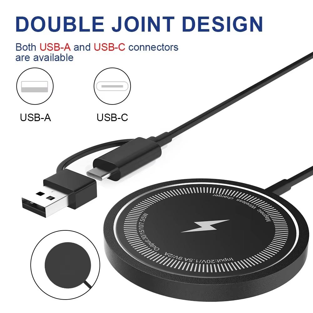 30w Magnetic Wireless Charger Pad Phone Chargers For iPhone 16 15 14 13 Pro Airpods Portable Macsafe PD Fast Charging Station