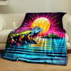 Vibrant Iguana at Sunset print blanket soft and cozy perfect for the living room bed sofa or a nap,gift