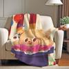 Cute Cartoon B-Butterbear Blanket Warm And Soft Suitable For Bedroom Living Room Sofa Bed Office Travel Camping