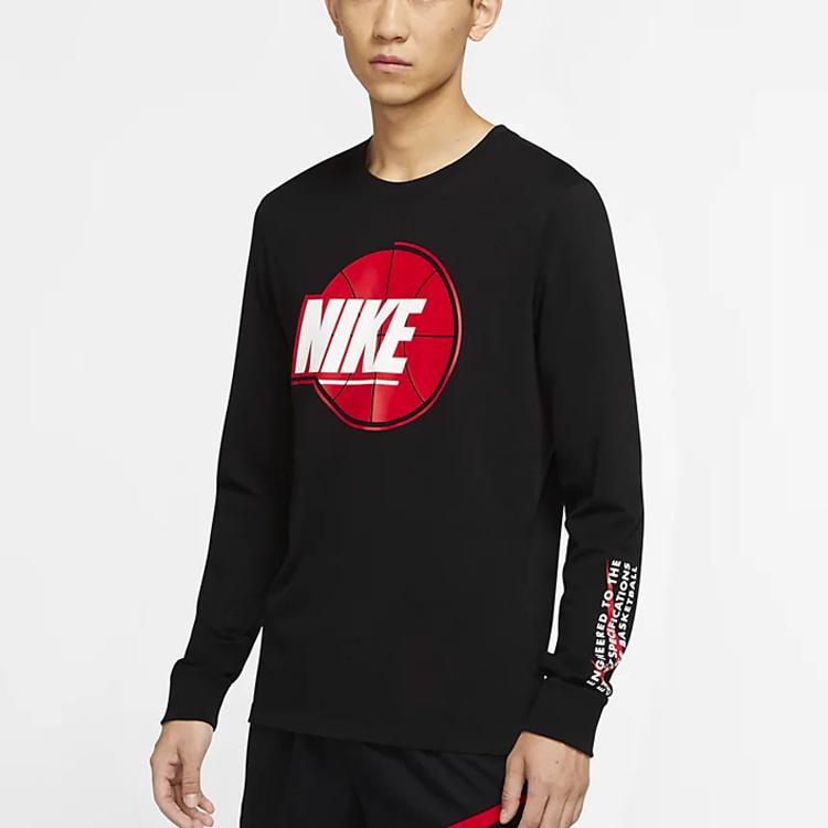 Nike Sport Basketball Pullover Long Sleeve T-Shirt Men Tops Black CV1035-010