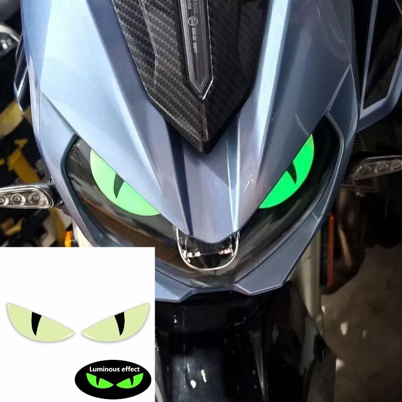 2pairs Reflective Devil's Eye Stickers for Car and Motorcycle Use - Improves Night Visibility and Safety, Durability and Fashion