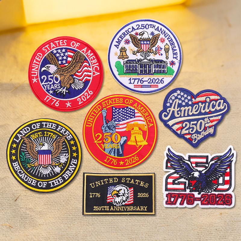 New America's 250th Anniversary Embroidered Patches DIY Iron On Patches For Clothing Statue Of Liberty Flag Eagle Patch Armband