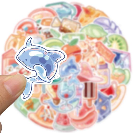Stylish Laptop Stickers Dessert Fruit Decoration Self-adhesive Hand Account Journal Album Cartoon