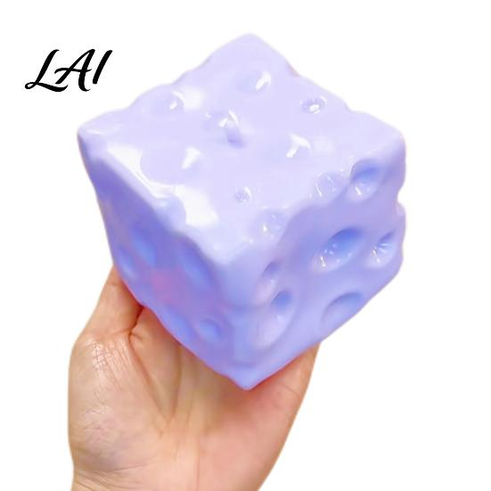 Cheese Fidget Toy Blueberry Squeeze Toy Stress Relief Block Sensory Slow Tools Rising Cube Pinch for Home Office Focus Aid Squeezing Toys