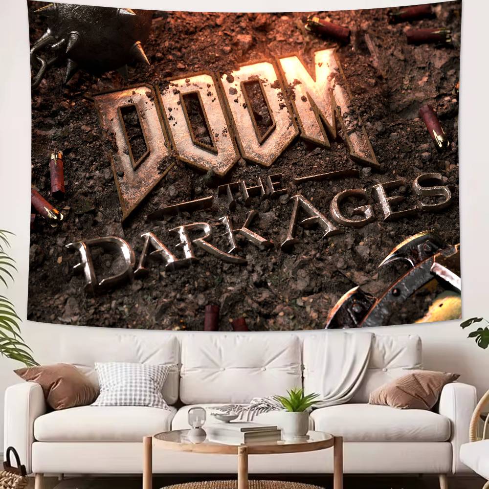 Large Cool FPS Video DDoomS Gaming Tapestry Popular Room Decoration Wall Tapestry Art Room Home Decor Wall Art Decor