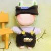 Labubu 17cm First-Gen Doll Outfit Set: Cute Dress-Up Plush Hat & Vinyl Clothes.