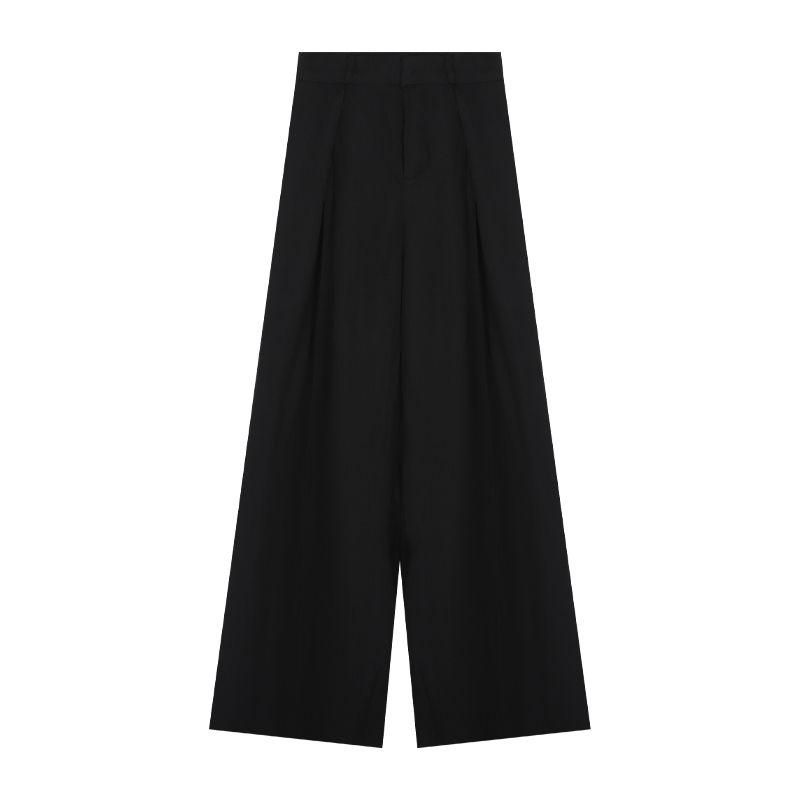 Kumikumi Autumn High Waist Black Loose Suit Pants