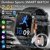 1200mAh Military Outdoor Smartwatch Men LED Flashlight Waterproof GPS Track Sports Watch 2.01-inch BT Call Smart Watch HT30