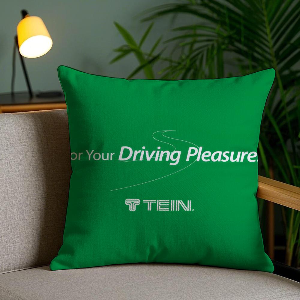 Logo T-Tein Cushion Cover Plush Fabric Soft Double-Sided Printed Invisible Zipper Sofa Pillow Case Home Decor