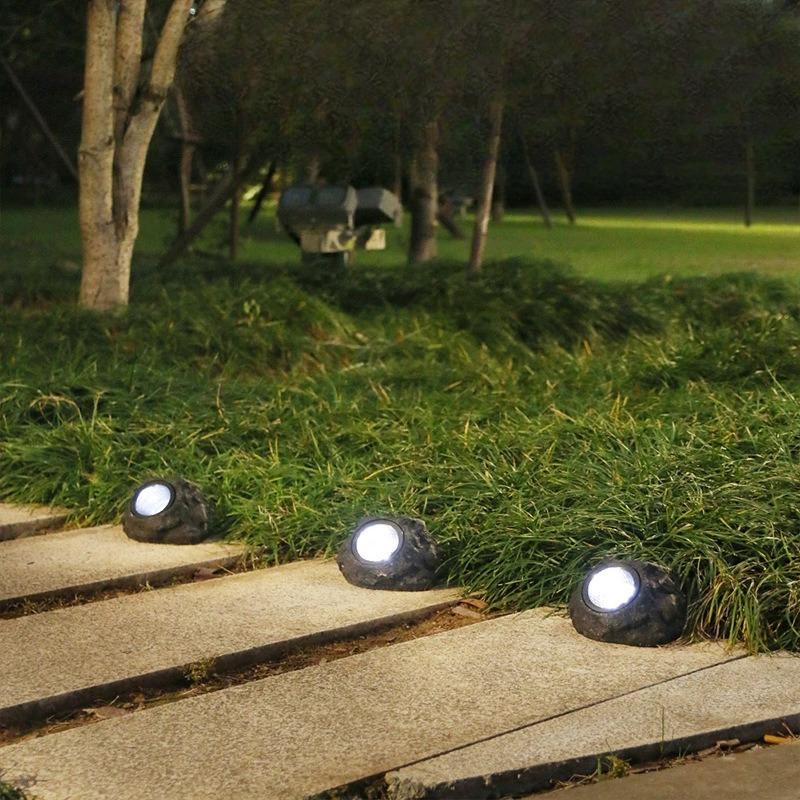 Solar Stone Lamp - Outdoor Garden and Courtyard Landscape Lamp - Lawn Lamp - Spotlight - Long Battery Life - Super Bright