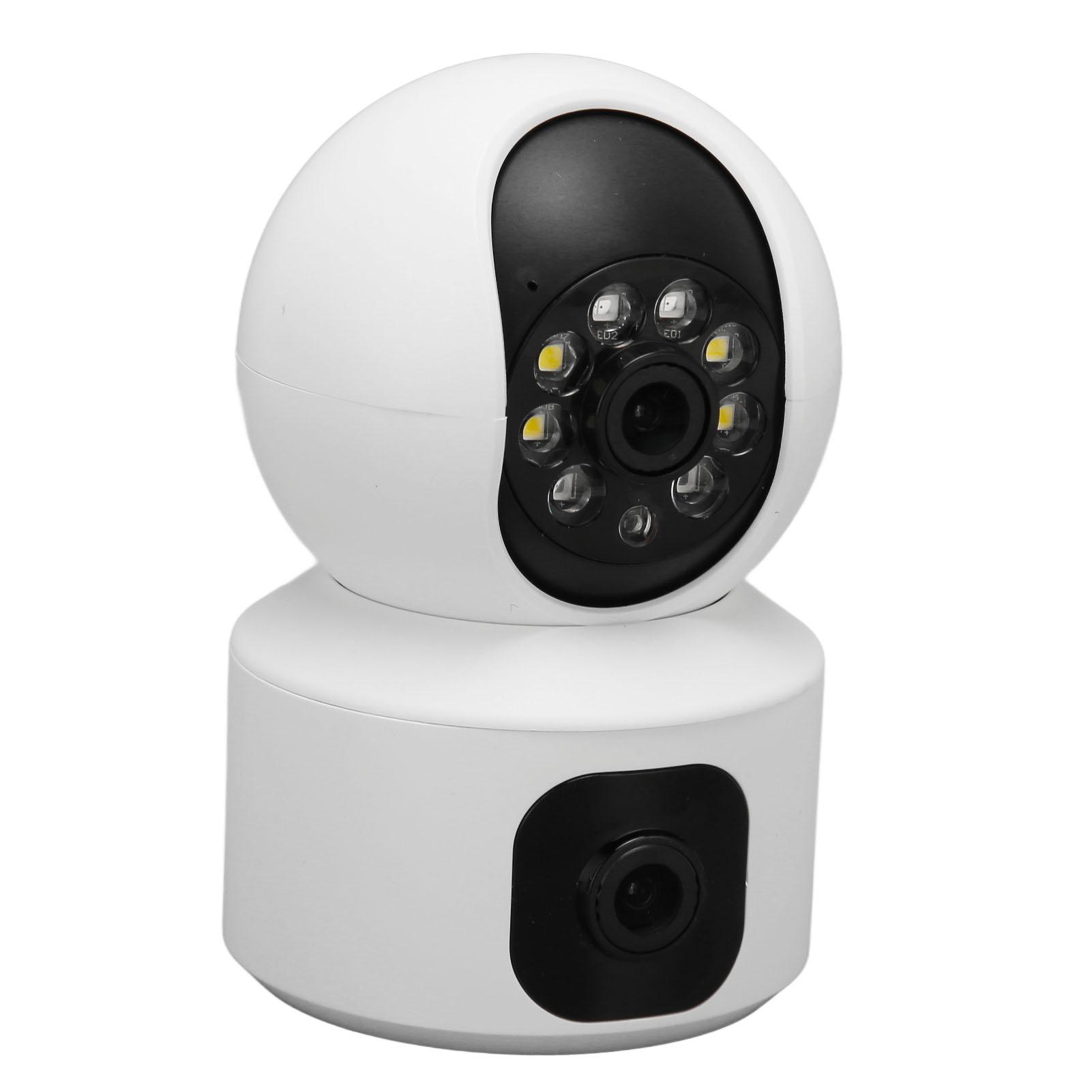 

2.4G WiFi Security Camera Dual Lens HD Color Night Vision Motion Detection 2 Way Talk Wireless EU Plug