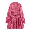 Spring/Summer 2025 Women's Floral Tie-Waist Casual Dress