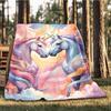 1pc Unicorn Fantasy Artwork Print Outdoor Blanket, Lightweight Polyester,