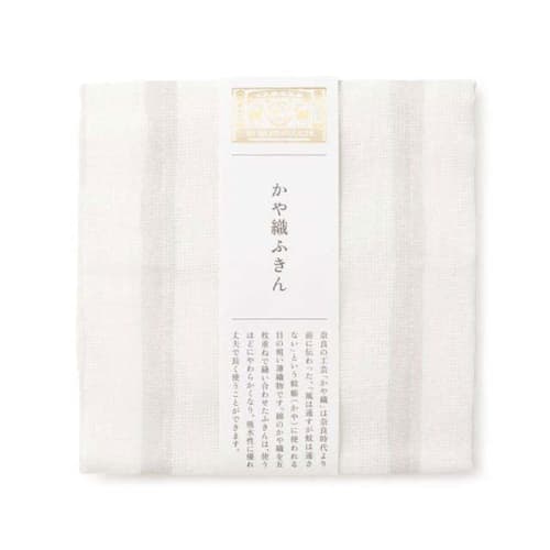 [Nakagawa Masashichi Shoten] Kaya-woven Dishcloth with Wavy Stripes (light Gray)
