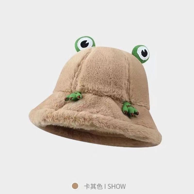 

Универсальная милая шапка-лягушка женская осенне-зимняя плюшевая утолщенная теплая панама холодная модная девушка One Size