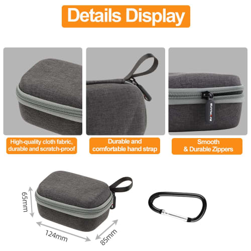 Protective Case for DJI Mic Mini, Protective Cover, Storage Bag, Hard Case for Mic Mini Charging Case and Smartphone Adapter Accessories, with Carabin