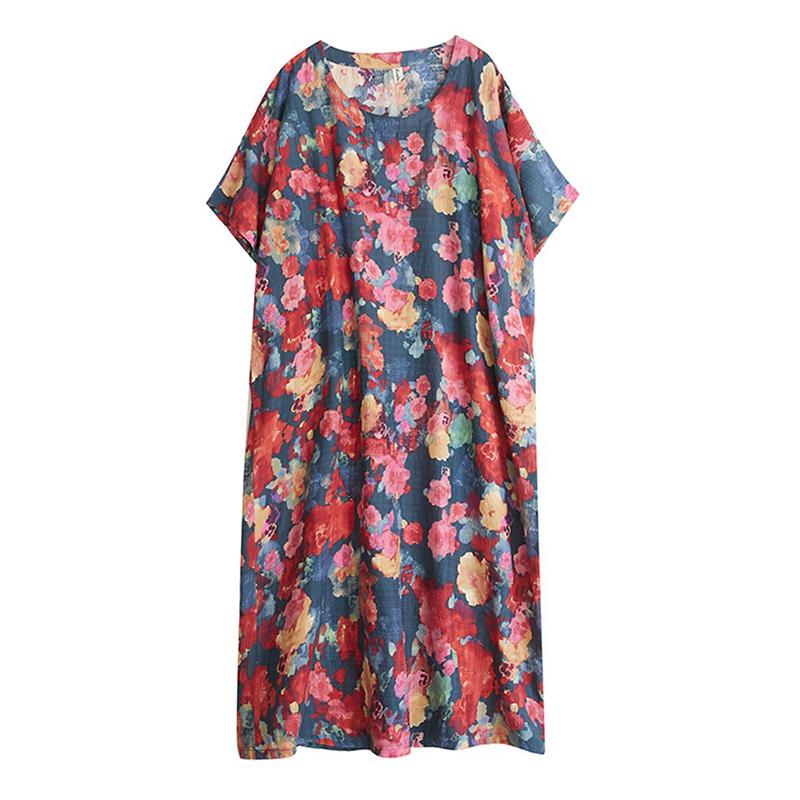 

XITAO Print O-neck Dress ZMY1096 One Size красный