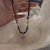 Ping An Lock Handmade Bone Chain with Retro Beaded Design Feeling A Small Group Necklace with a New Chinese Style Chinese Style