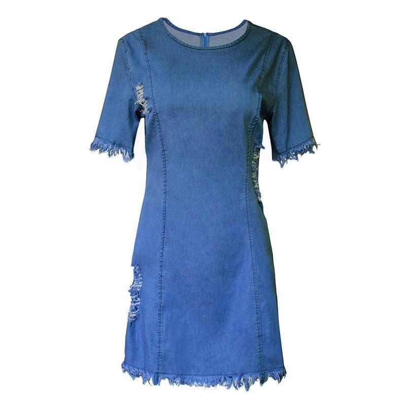 Denim Dress Women Elegant Summer Dress Sexy Casual Party Jeans Dress