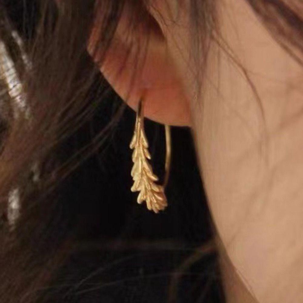 

Accessories Korean Style Accessories C-Shaped Design Earrings Party Jewelry Wheat Stud Earrings серебряный