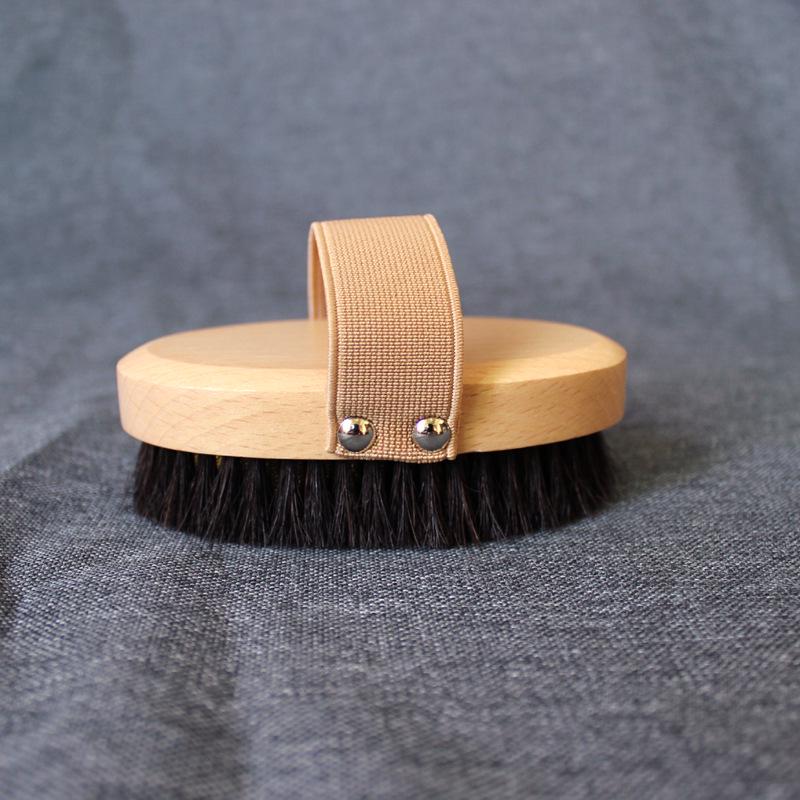 Beechwood Horsehair Copper Wire Body Brush - Skin Rejuvenation & Meridian Massage Tool