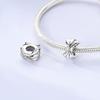 Original Copper Women Bow Charms Bead Zirconium Pink Rosette Pendants Fit Bracelets Diy Jewelry Lover Friend Gift
